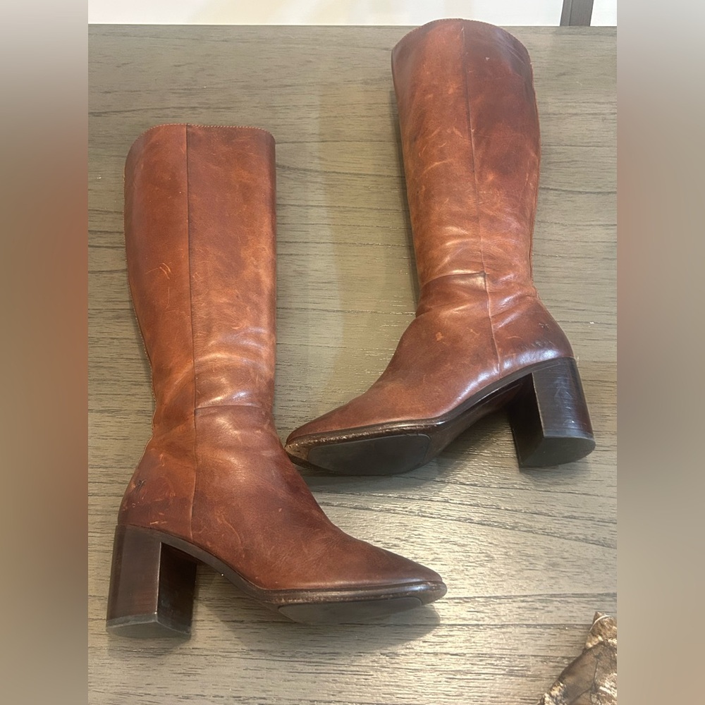 Frye Boots Elegant Brown Leather Knee-High